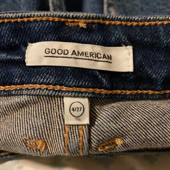 Good American high waisted denim bermudas raw hem - Picture 4 of 5